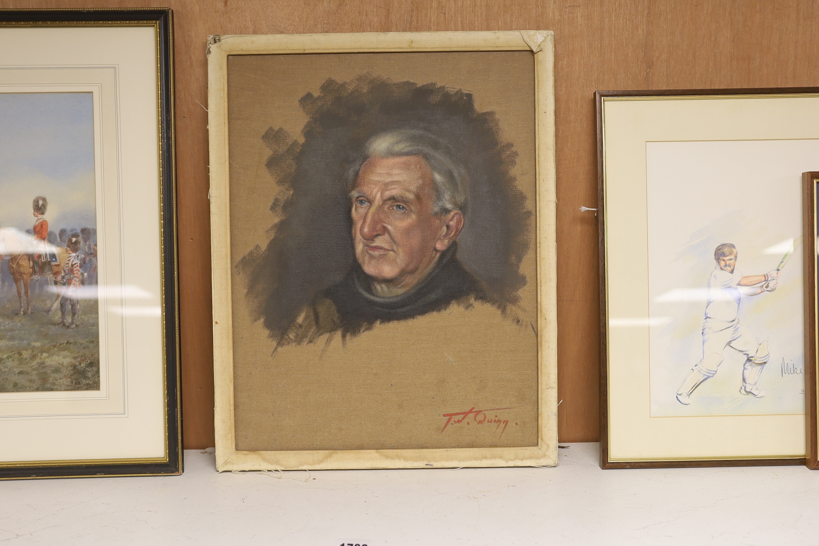 Tom W. Quinn (1918-2015), oil on canvas board, Portrait of a gentleman, 'Shan Gannon', signed, 44 x 34